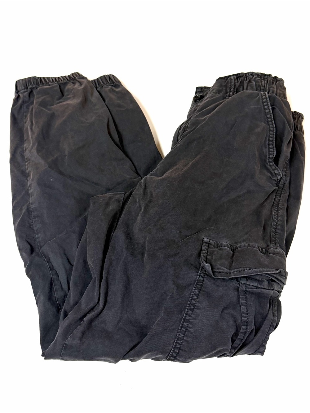 American Eagle Women’s Size 2 Cargo Pants Solid Black Pockets Stretch #4305